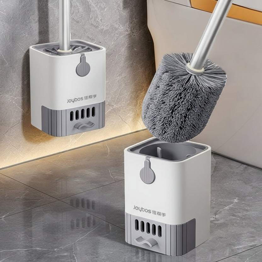 BRISTLEPRO - Brosse de Toilette à Long Manche & Support, Outil de Nettoyage Essentiel
