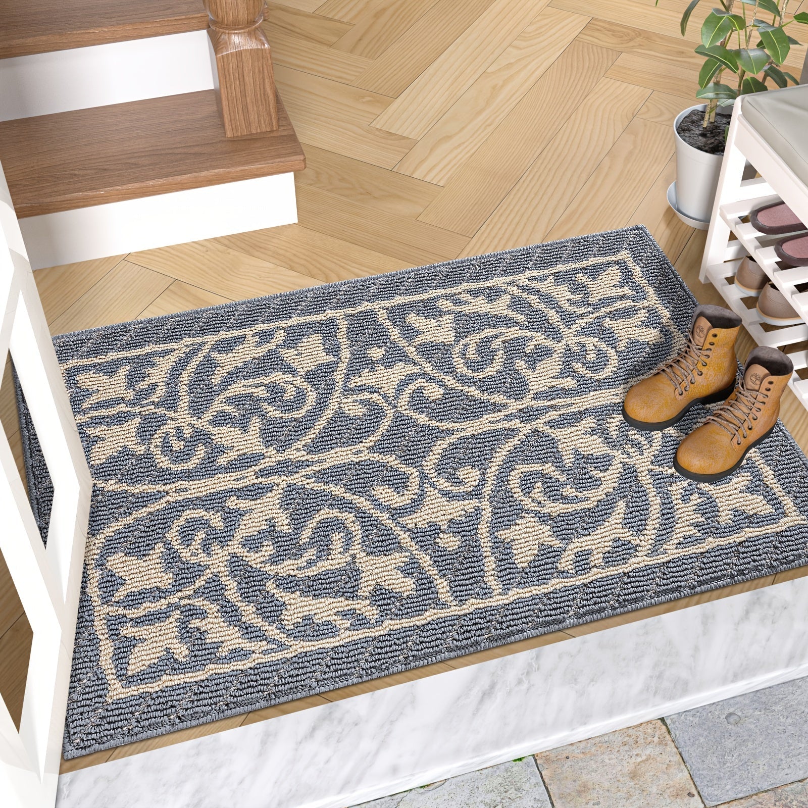 PUREHOME - Tapis d'entrée intérieur à profil bas antidérapant 1 pièce