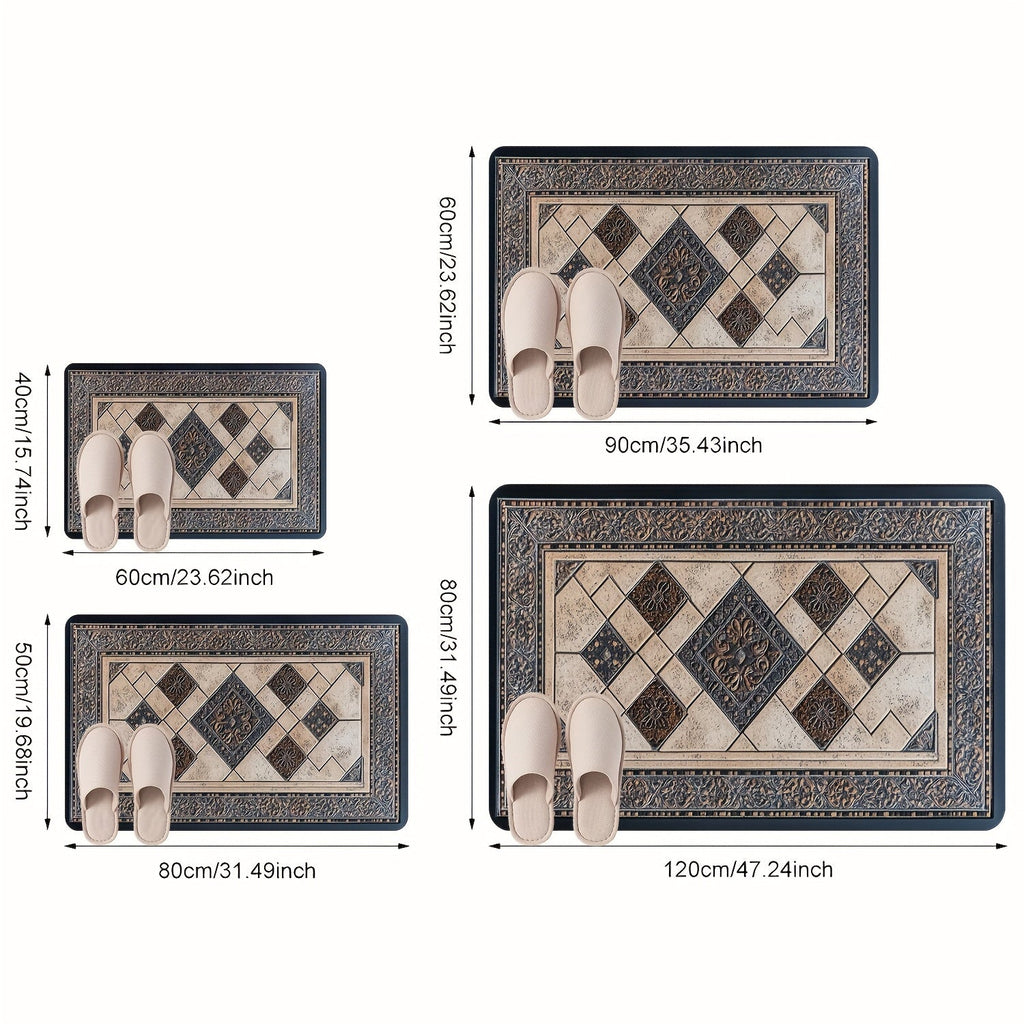 STYLEHAVEN - Tapis d'entrée géométrique lavable en machine