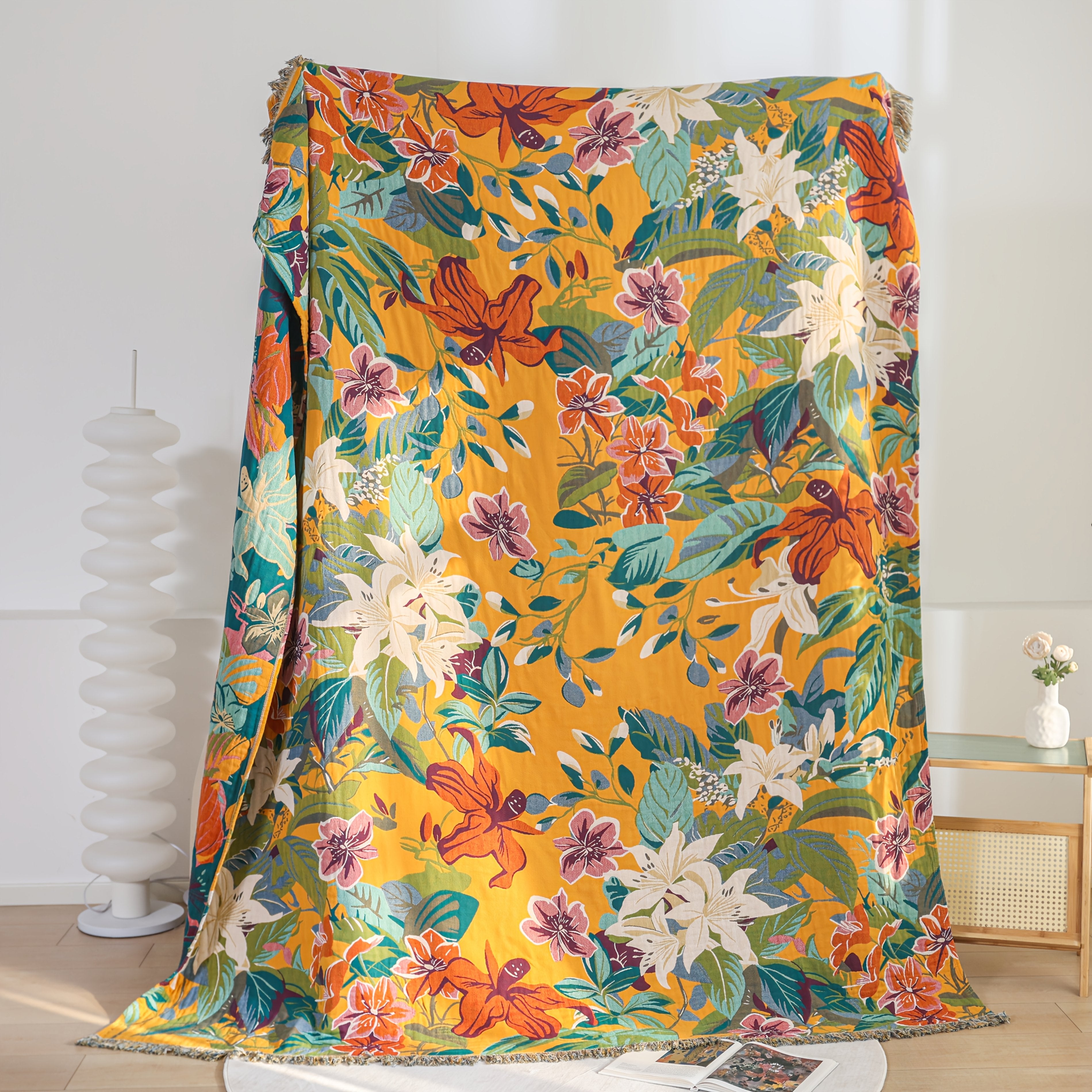 PUREBLOOM – Couverture d'été en coton jacquard respirant pour un sommeil frais et confortable
