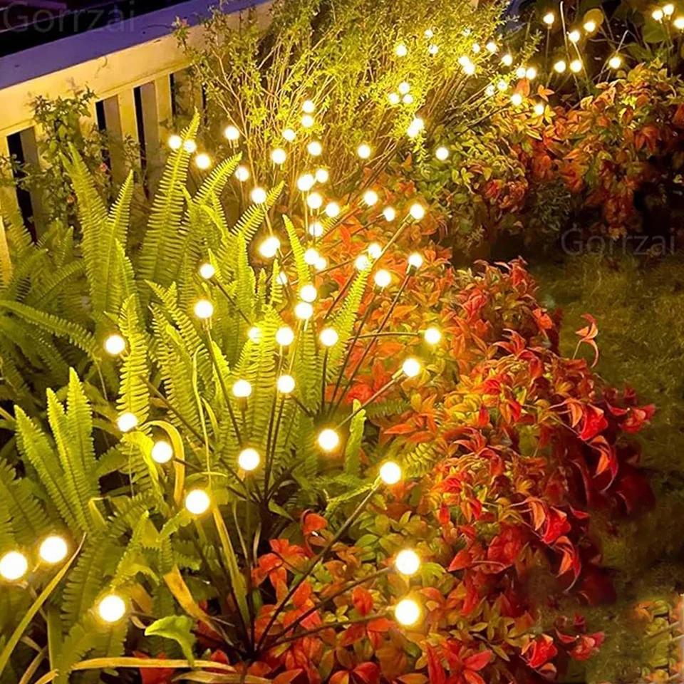 Lampes solaires pour le jardin avec tiges flexibles | Décor extérieur étanche, Blanc chaud ou RGB | Éclairage automatique de 6 à 8 heures | Ensemble de 6