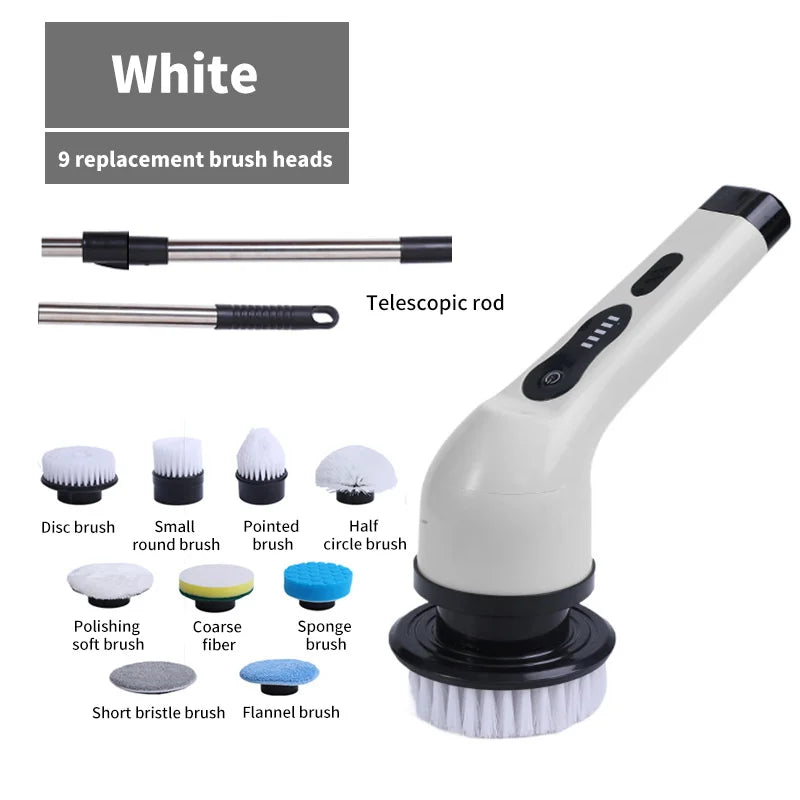 Brosse de nettoyage électrique 9-en-1 avec affichage LED – 1+1 GRATUIT