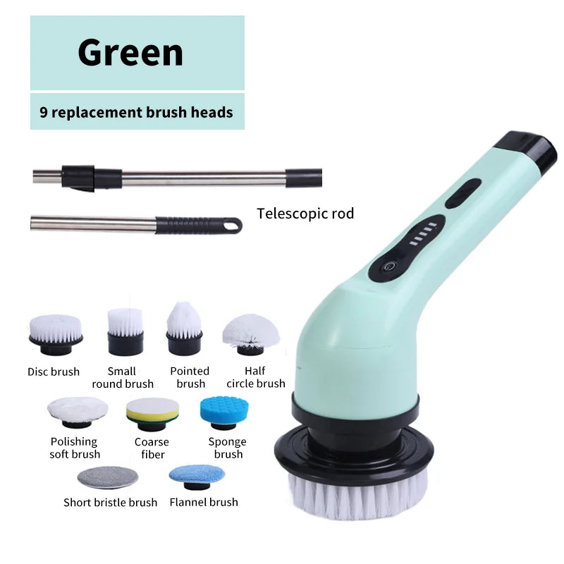 Brosse de nettoyage électrique 9-en-1 avec affichage LED – 1+1 GRATUIT