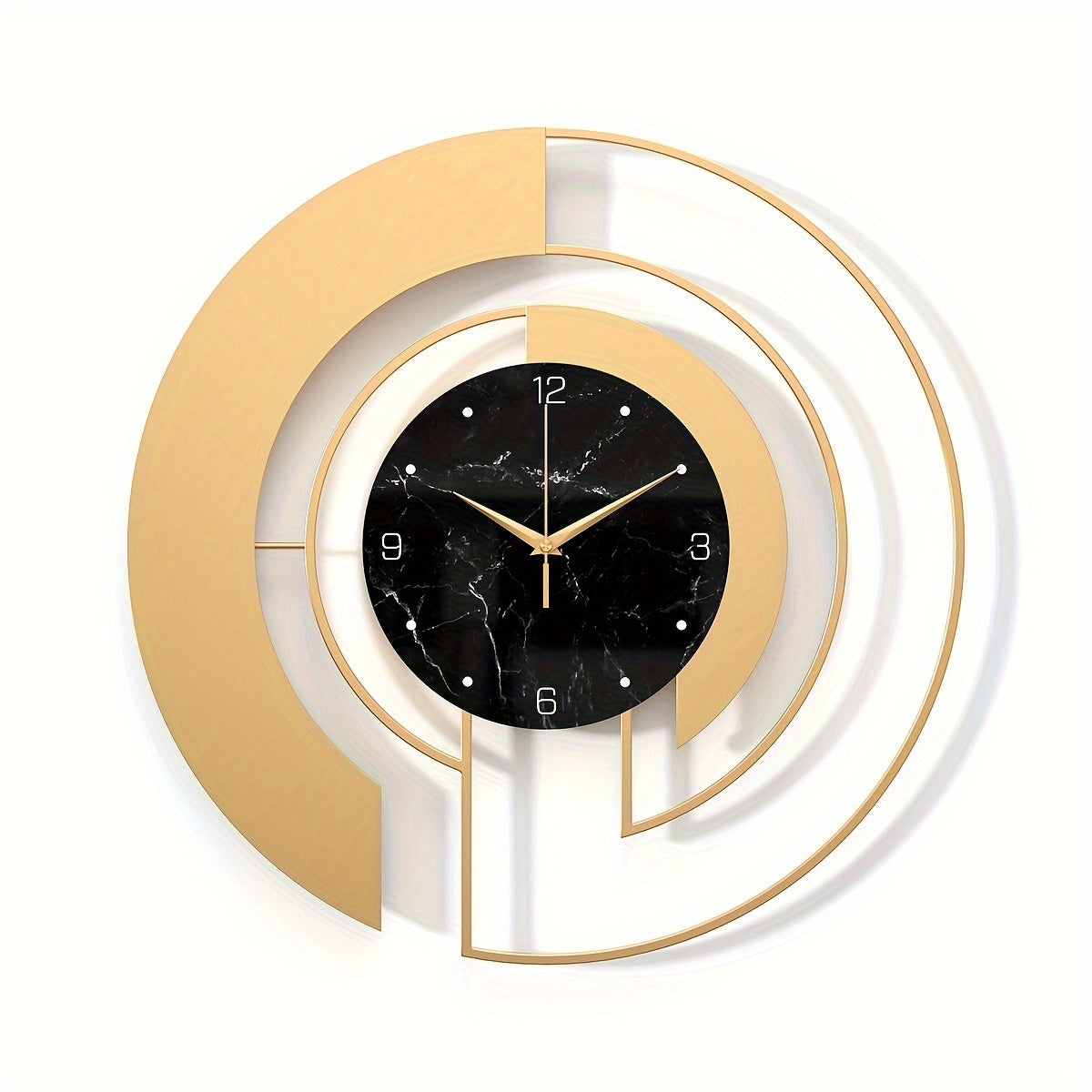 Horloge murale moderne en métal design en verre mouvement silencieux