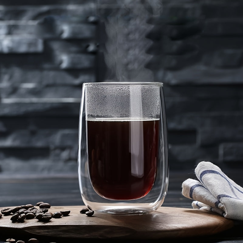 Ensemble de 4 Verres Double Paroi – Verre de 350ml pour Boissons Chaudes et Froides