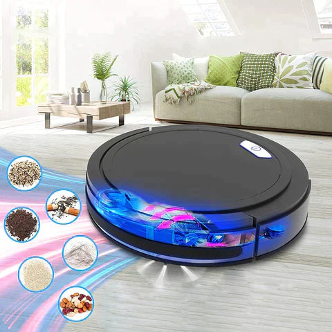 Aspirateur robot Cleanoro S6 | Compact & Intelligent | Pour poils d'animaux, sols durs & tapis | Autonomie de 2h