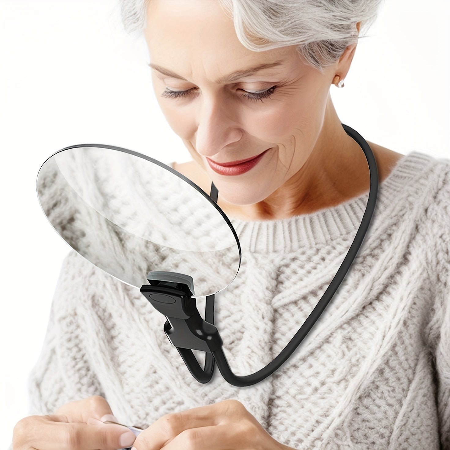 Skanto | Loupe Pro 5X – Loupe à cou ajustable et mains libres pour les seniors et les personnes malvoyantes – Parfaite pour la lecture, la couture, l'artisanat et l'inspection