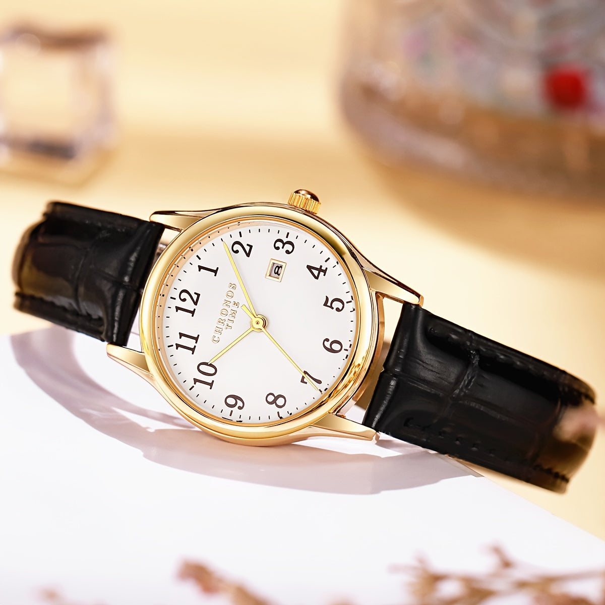Skanto | Montre Élégante pour Femme - Montre Carrée avec Bracelet en Similicuir | Cadeau Parfait pour Elle