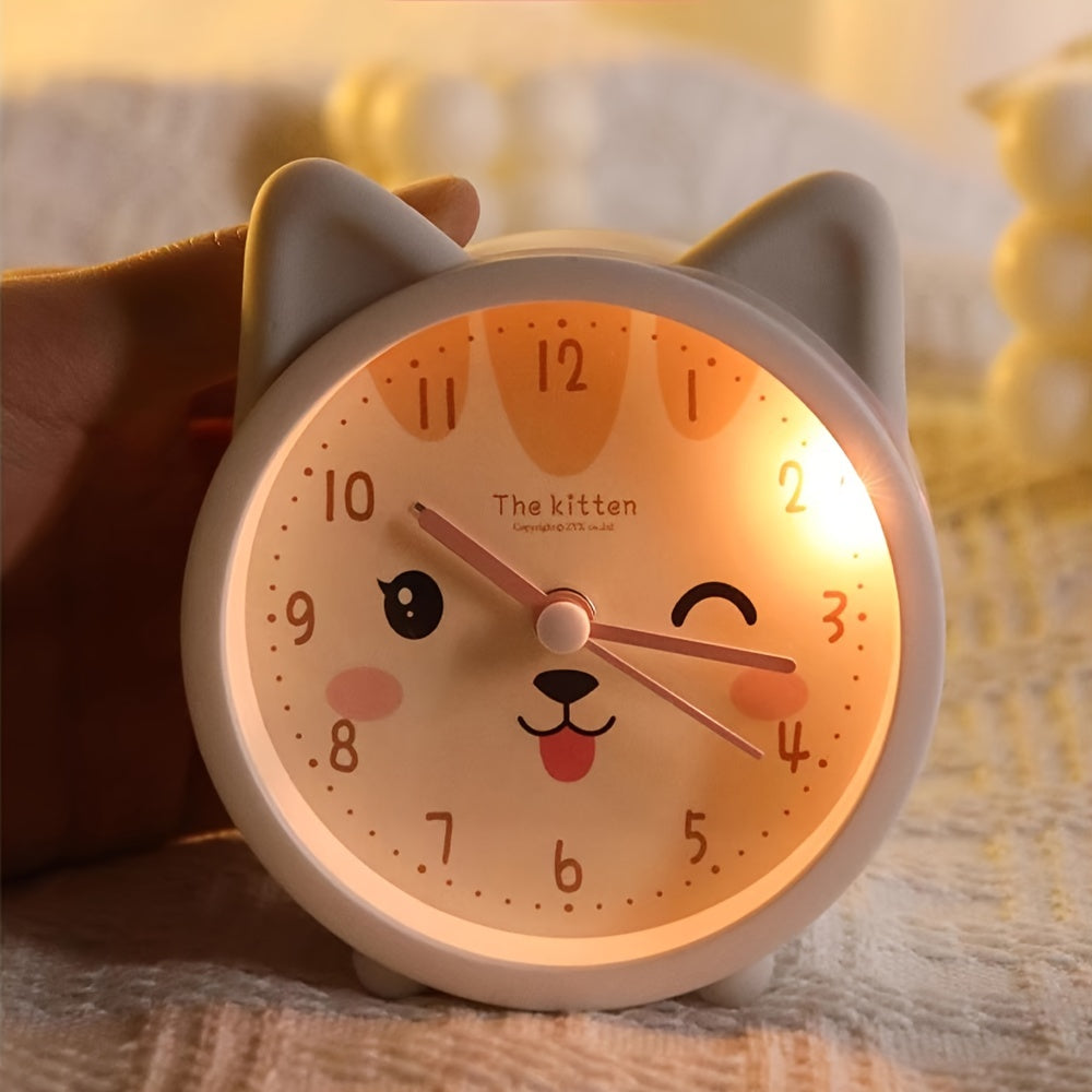 Skanto | Réveil pour Enfants avec Lumière Nocturne – Silencieux, Motif Lapin et Design Compact