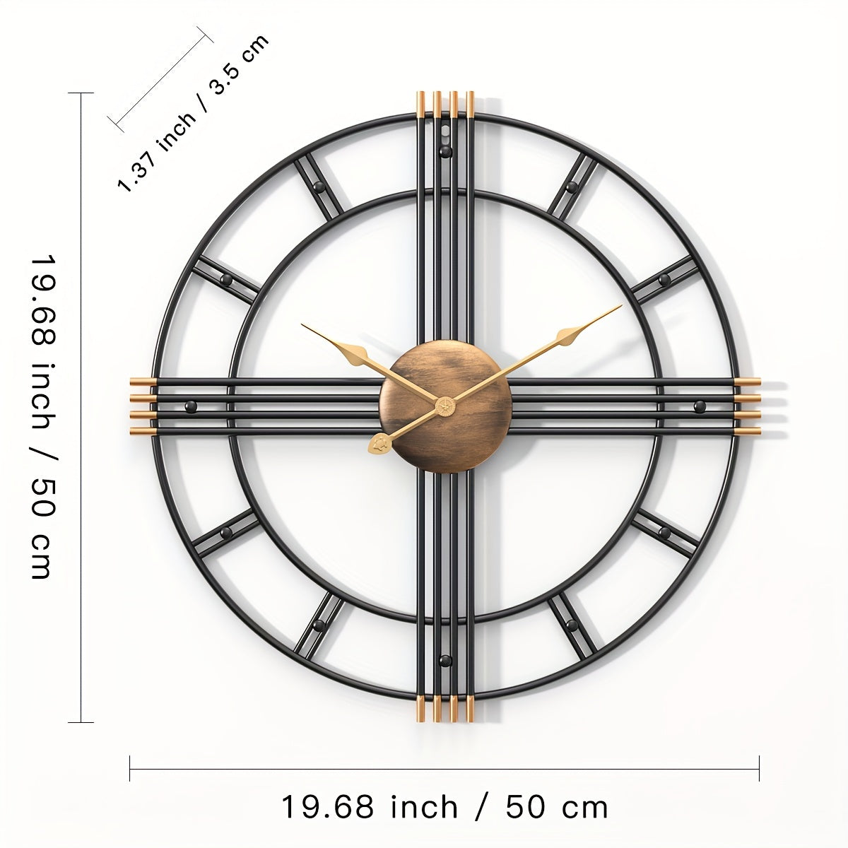 CASAELIX – Horloge Murale Croisée Minimaliste Moderne avec Cadre Géométrique Structuré et Mouvement Silencieux