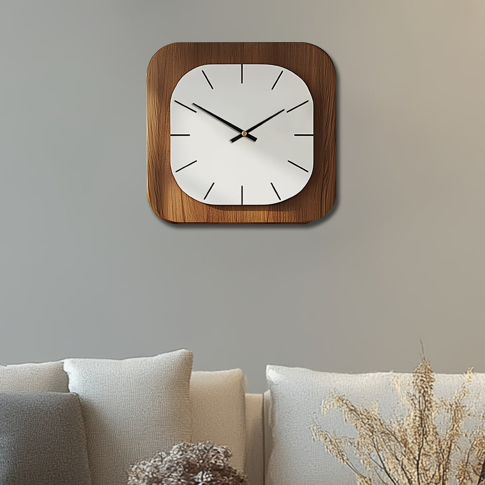 ART SQUAREWOOD – Horloge Murale en Bois Décorative