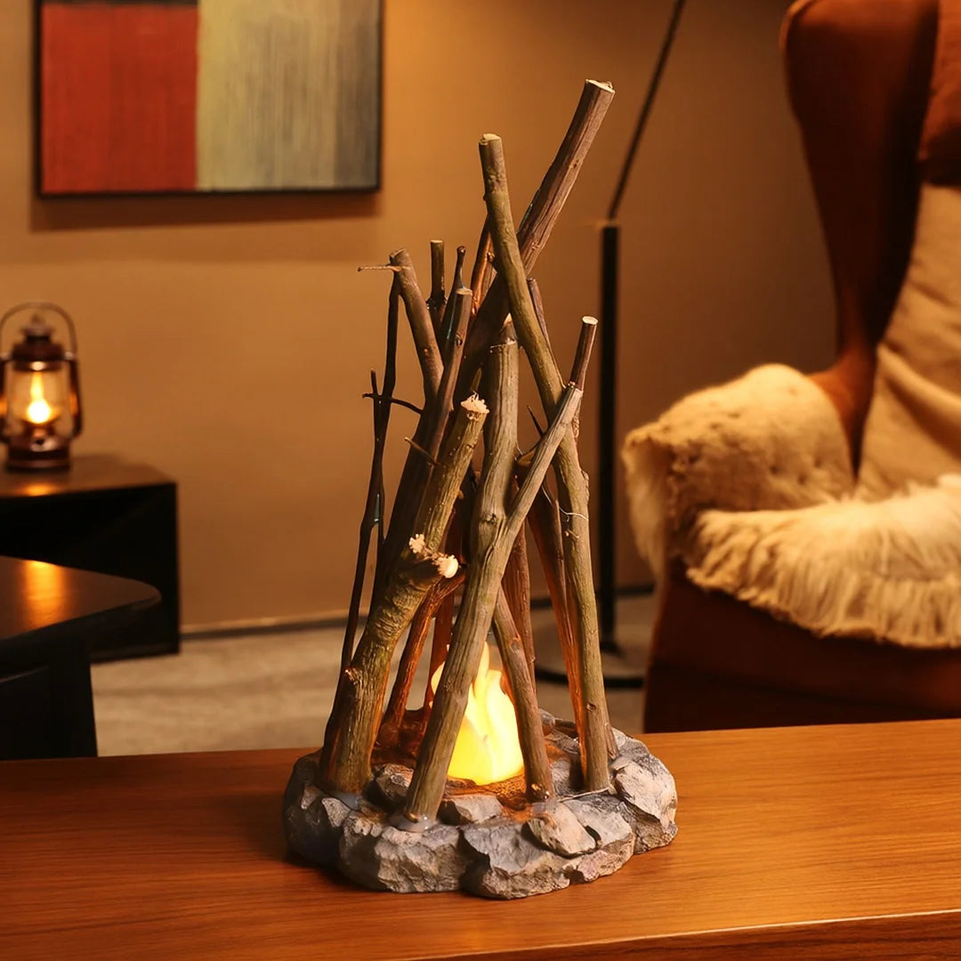 GlowWood™ | Chaleur rustique confortable avec lumière d'ambiance apaisante