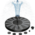 Fontaine solaire pour étang et bain d'oiseaux | 100 % alimentée par énergie solaire, design flottant | Plusieurs buses de pulvérisation + éclairage coloré optionnel