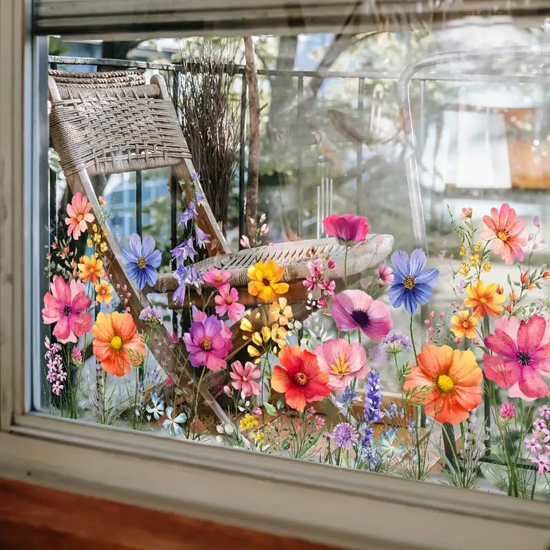 Autocollants de fleurs pour fenêtres