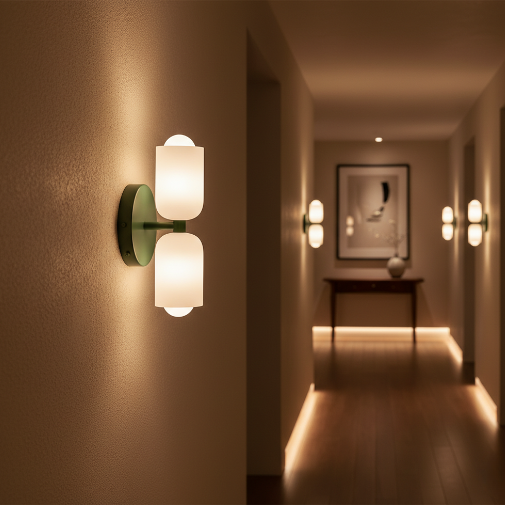 Applique Murale Double Crème - Lumières Murales Modernes pour Espaces Élégants