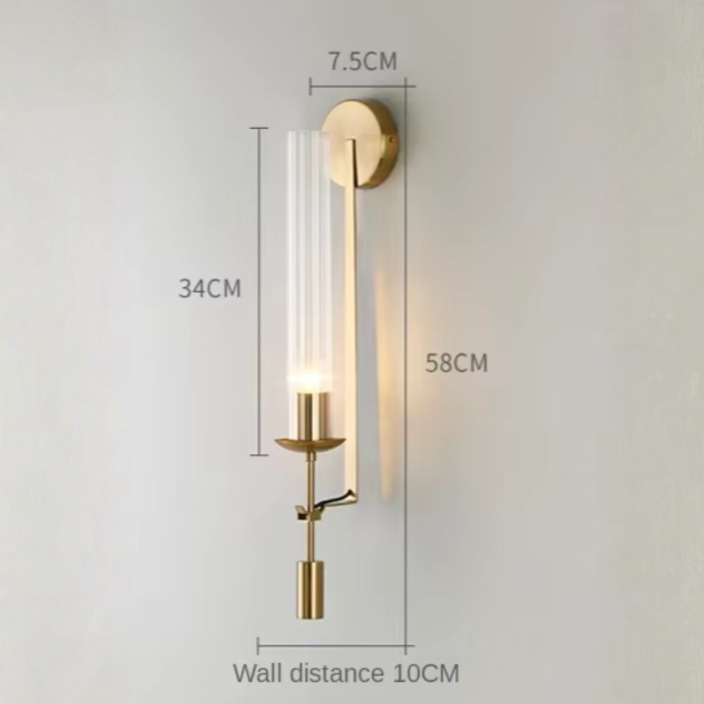 Applique Murale Moderne Clarion - Éclairage Élégant en Verre Flûté et Fer