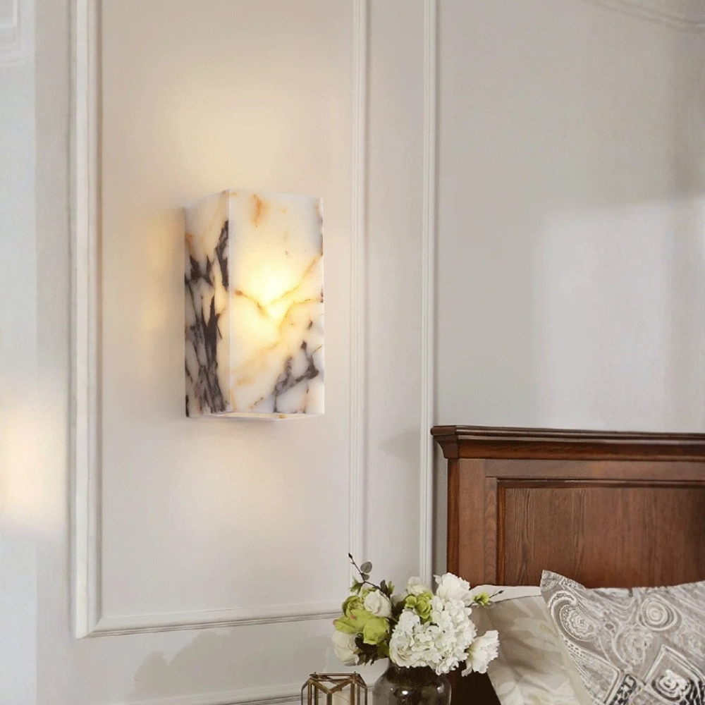 Applique Murale en Marbre Scandinave - Applique en Marbre Naturel avec LED Intégrée
