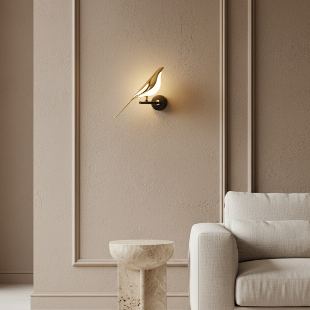 Applique Murale LED Design Oiseau Élégant - Lampe Murale Décorative pour Salon et Chambre