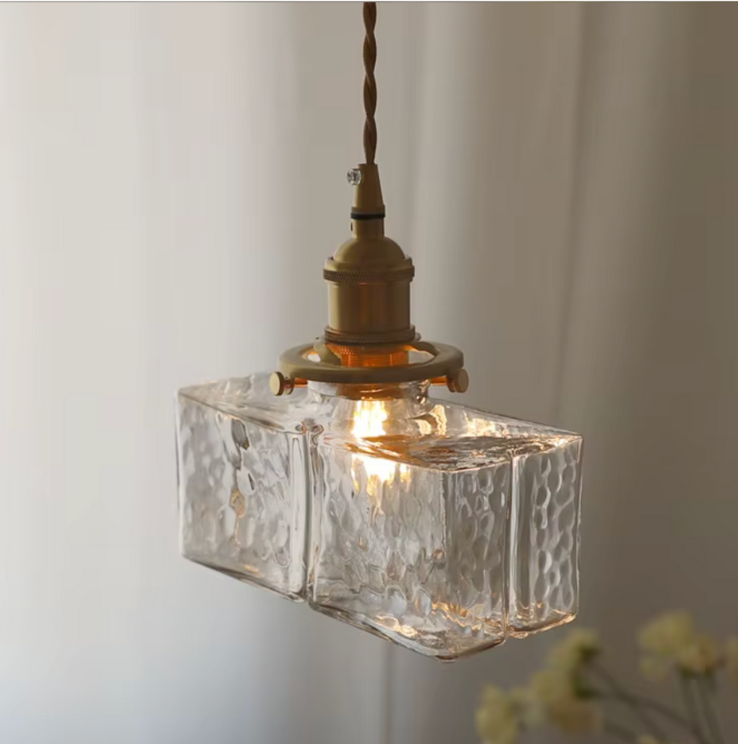 Collection Savoy | Suspension en Verre avec Finition Texturée, Style Vintage pour Éclairage de Cuisine