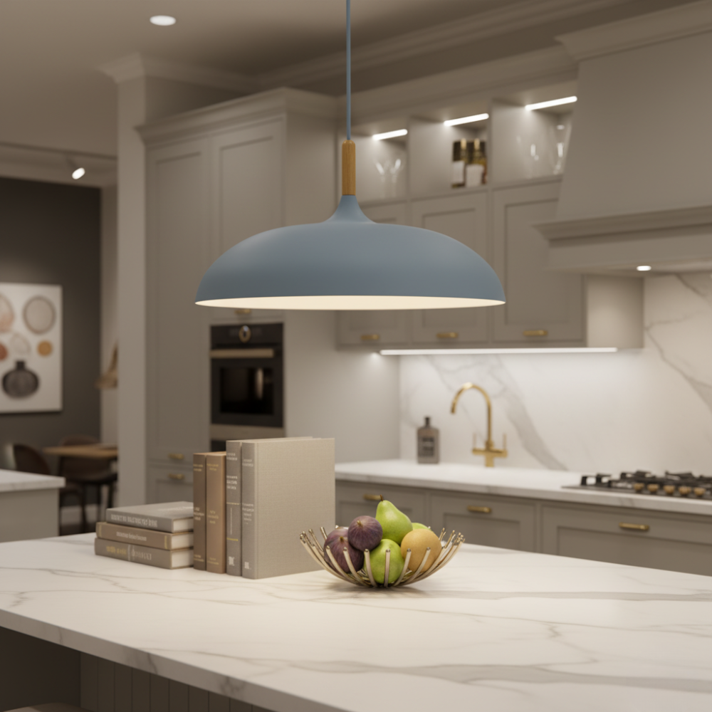 Lustre Haft - Éclairage de Cuisine Scandinave avec Bois et Fer
