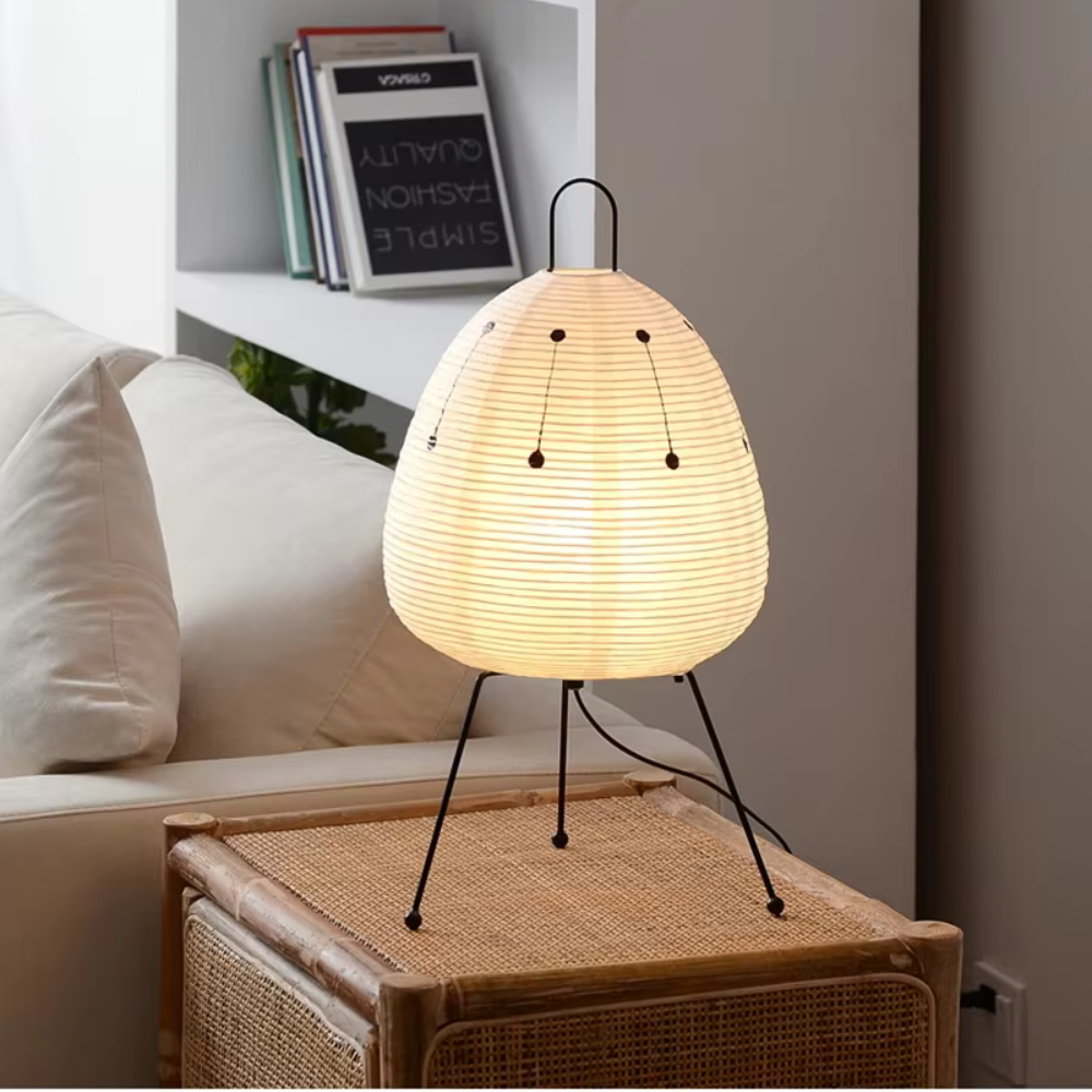 Lampe sur Pied Moderne Zylyn - Lampe Minimaliste en Papier de Riz Japonais pour Salon
