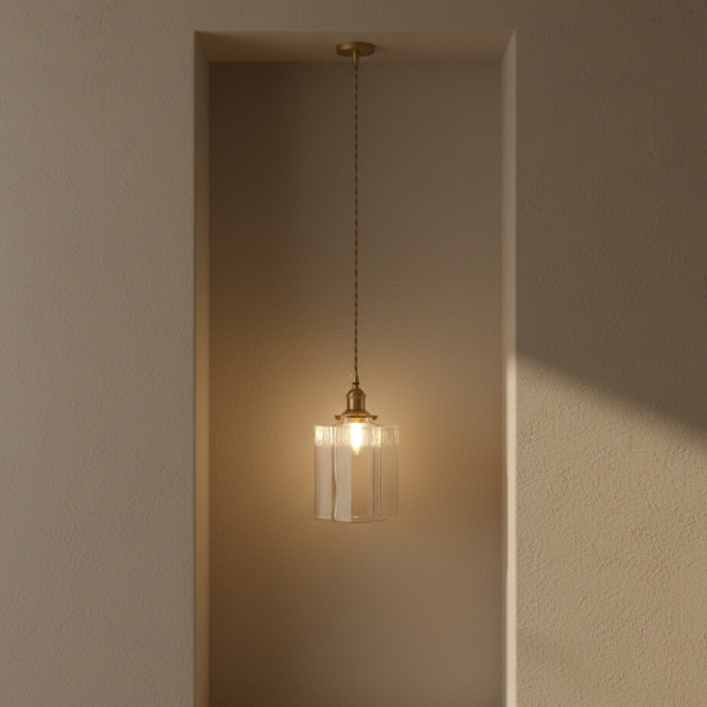 Collection Savoy | Suspension en Verre avec Finition Texturée, Style Vintage pour Éclairage de Cuisine