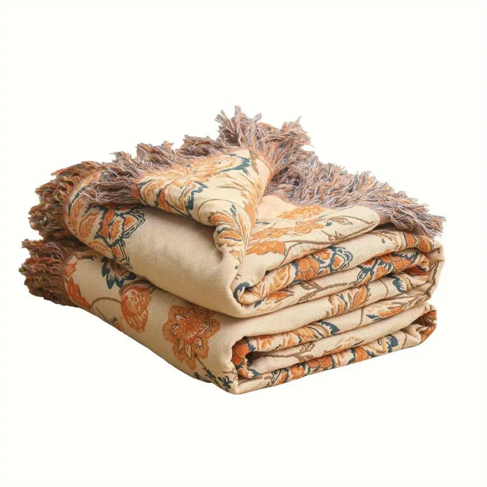 Couverture en Coton Boho Rustique et Confortable