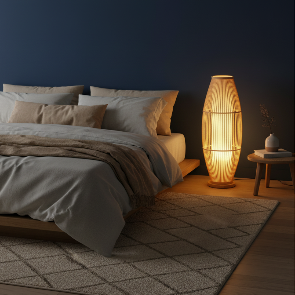 BambooGlow | Élégante lampe de table et de sol moderne éco-responsable pour le salon
