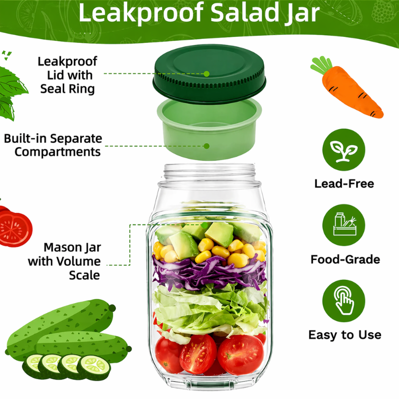 Boîte salade compartimentée – fraîcheur nomade