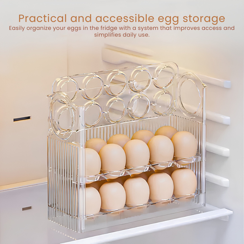 Rangement d’œufs pour frigo avec distribution facile