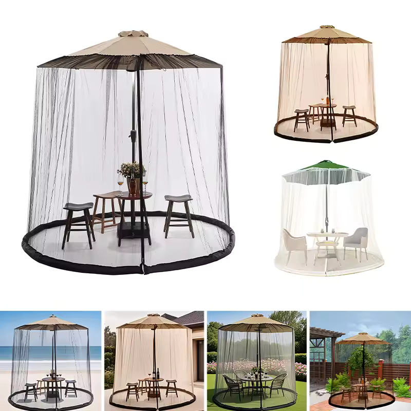 Moustiquaire parasol – protection anti-insectes avec fermeture zippée