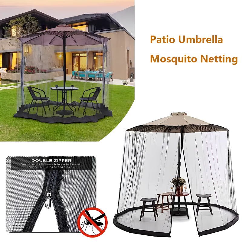 Moustiquaire parasol – protection anti-insectes avec fermeture zippée
