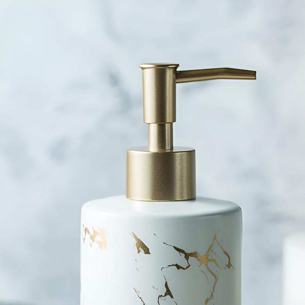 Distributeur de Savon en Marbre Doré Luxe