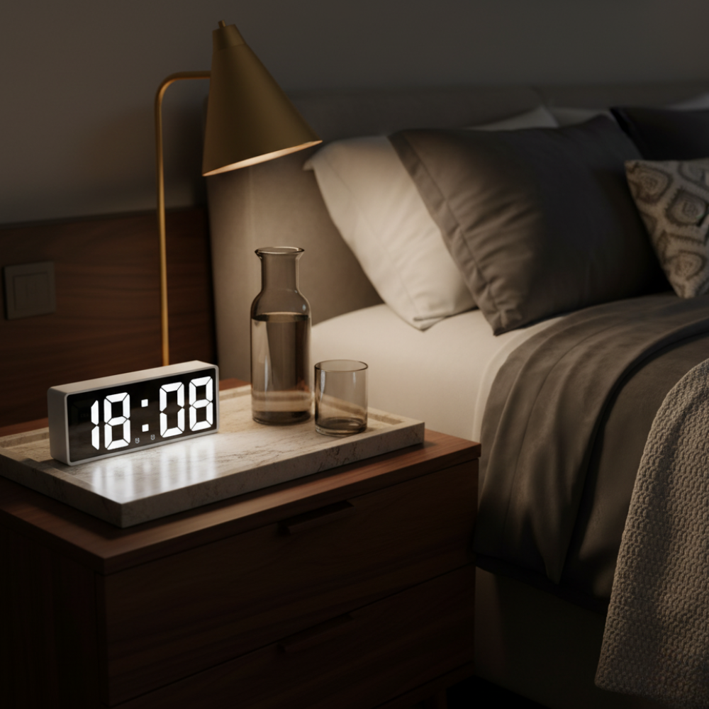 NovaClock - Réveil numérique avec affichage LED de l'heure et de la température pour la chambre