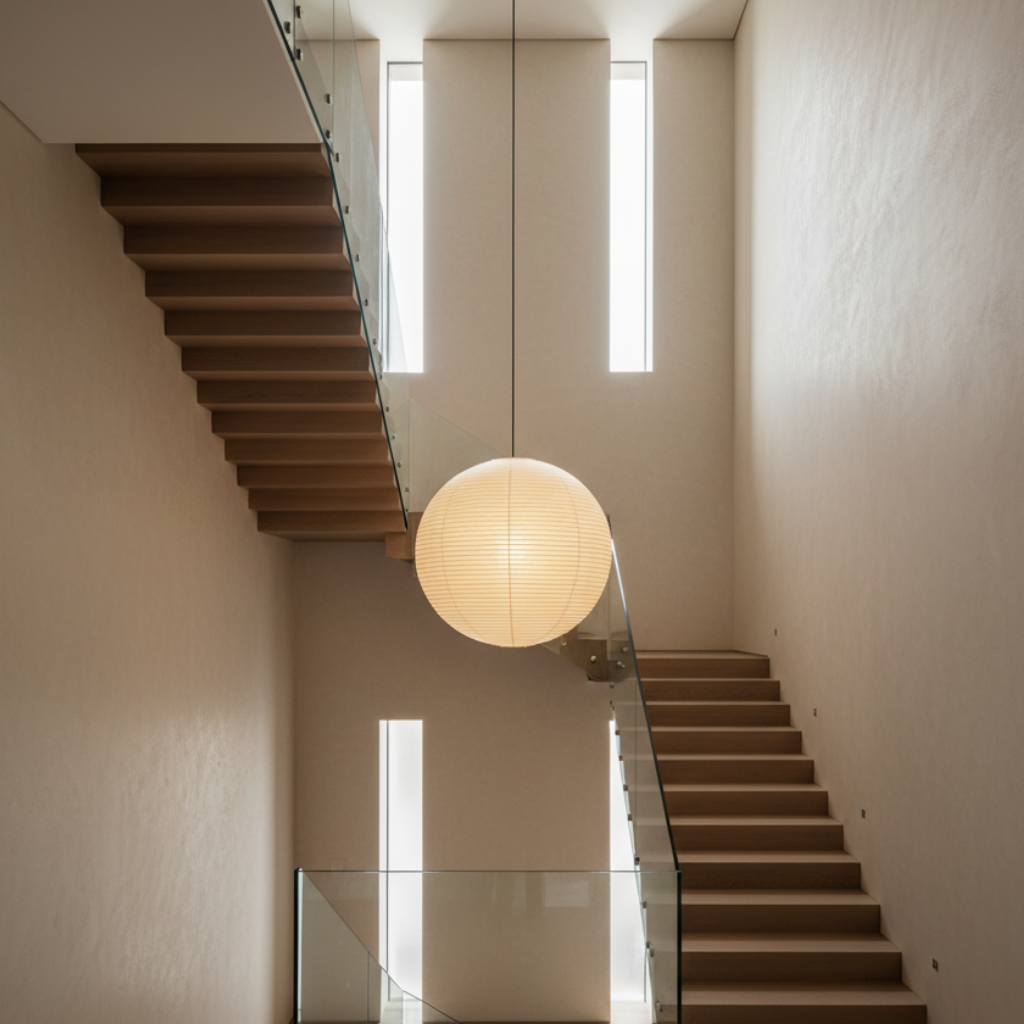 Lampe Suspendue Ronde Akari - Éclairage Suspendu Élégant avec Éclairage Ambiant