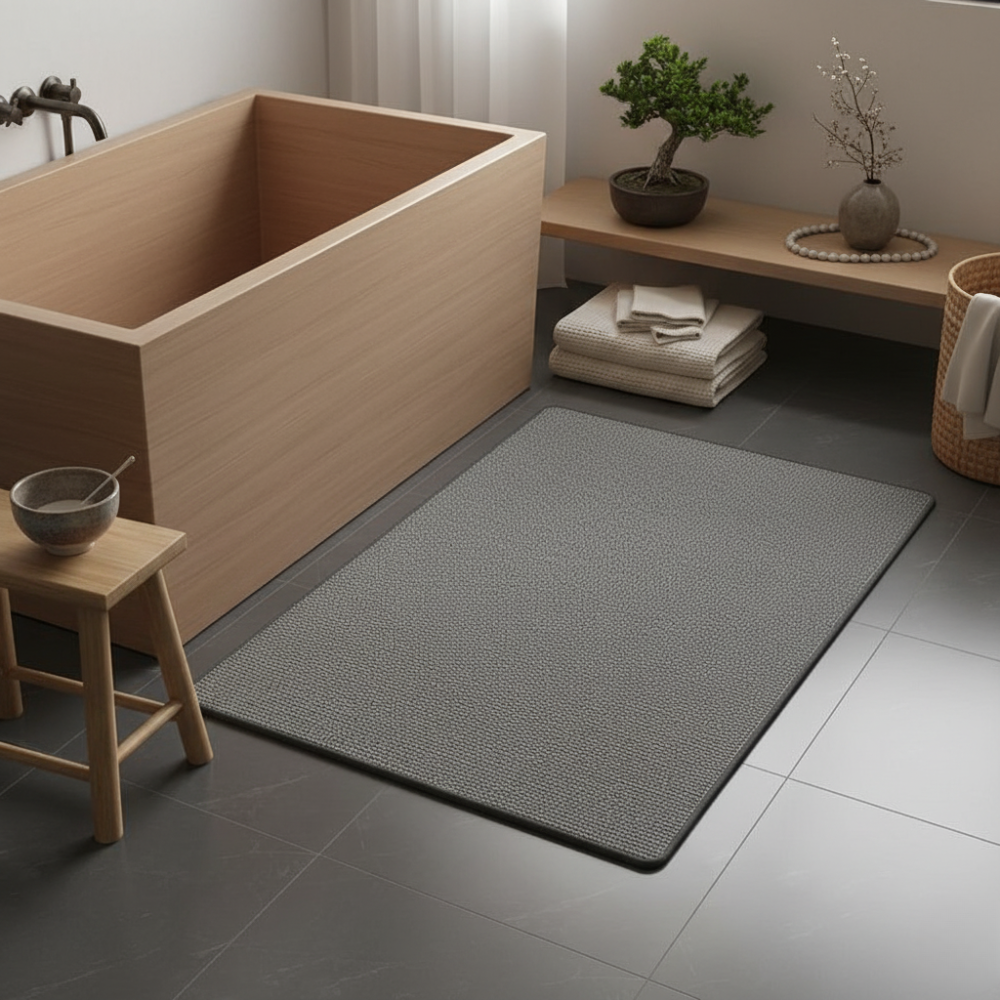 Tapis de Salle de Bain Premium Antidérapant | Tapis de Bain Lavable et Absorbant pour Sols de Salle de Bain