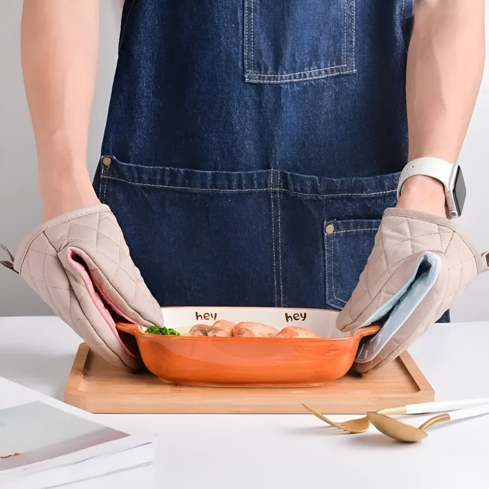 Gants de Cuisine Isolants en Silicone Matelassés