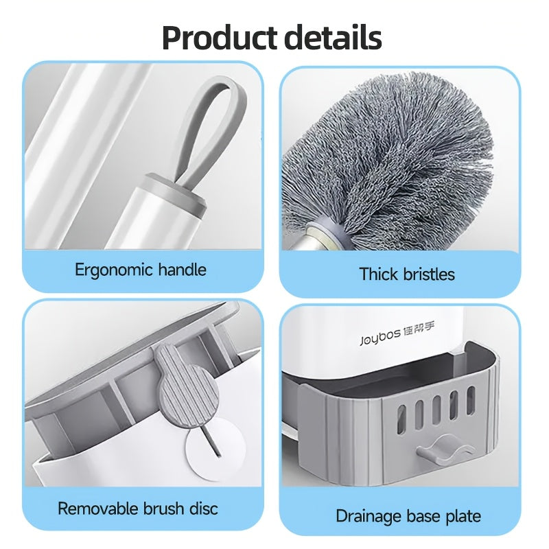BRISTLEPRO - Brosse de Toilette à Long Manche & Support, Outil de Nettoyage Essentiel