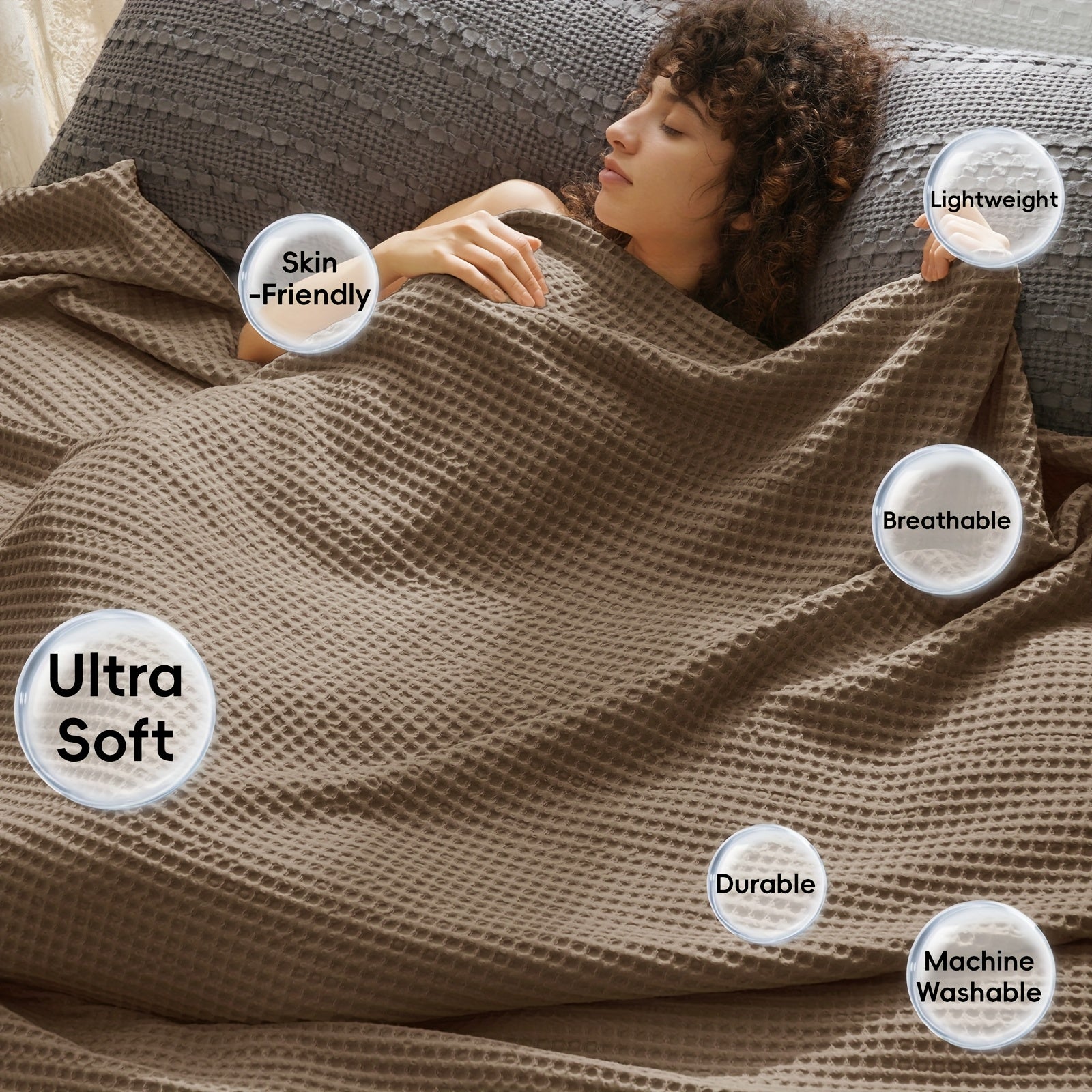 CLOUDWEAVE – Couverture légère en waffle pour un confort douillet toute l'année