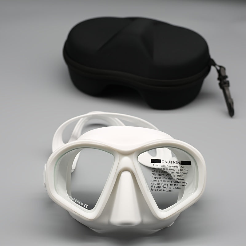 Masque de Plongée en Verre Trempé avec Étui de Rangement - Lunettes de Plongée avec Anti-Buée et Fixation pour Caméra