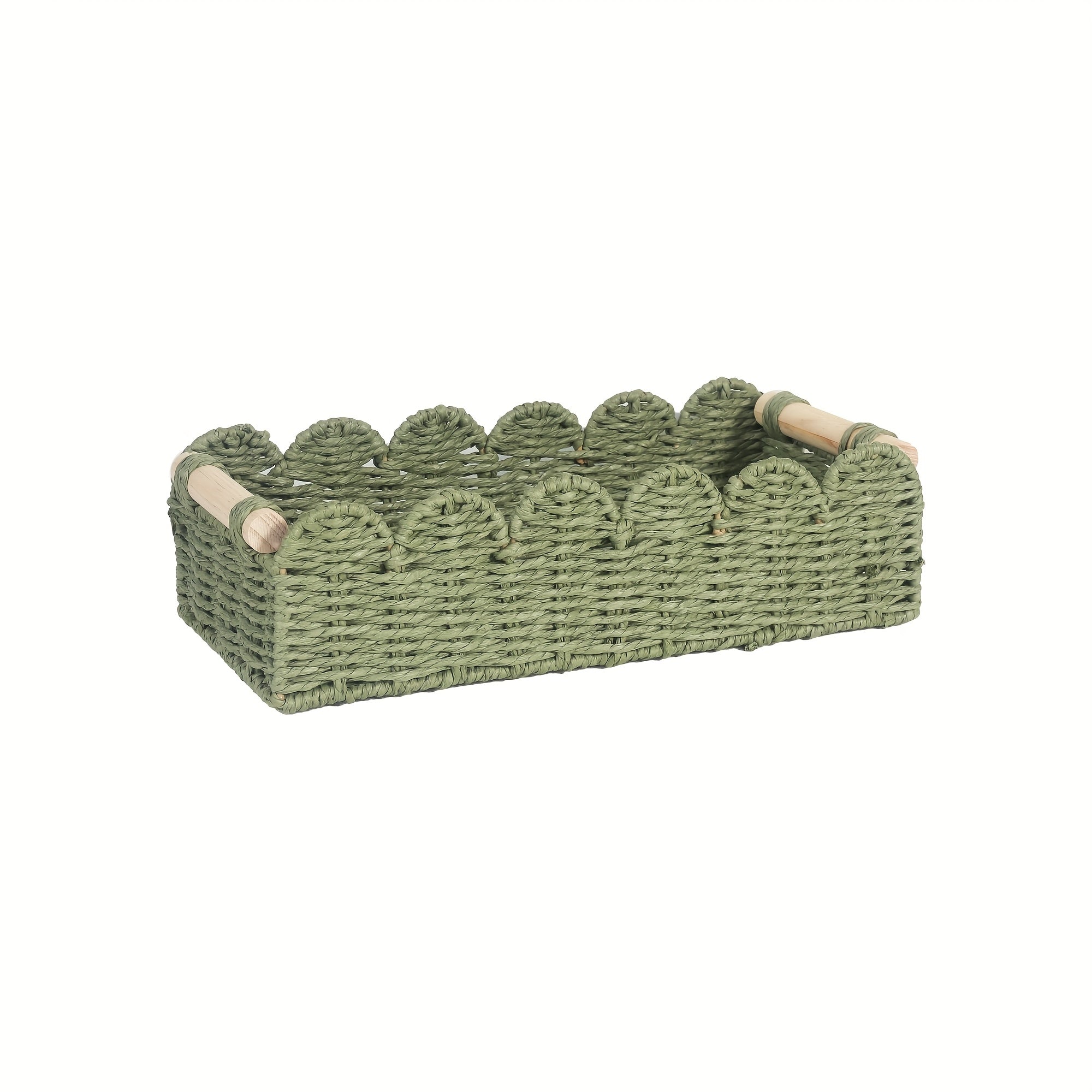 Panier de Rangement Tissé Boho avec Bord en Éventail – Décoratif et Pratique pour Tout Intérieur