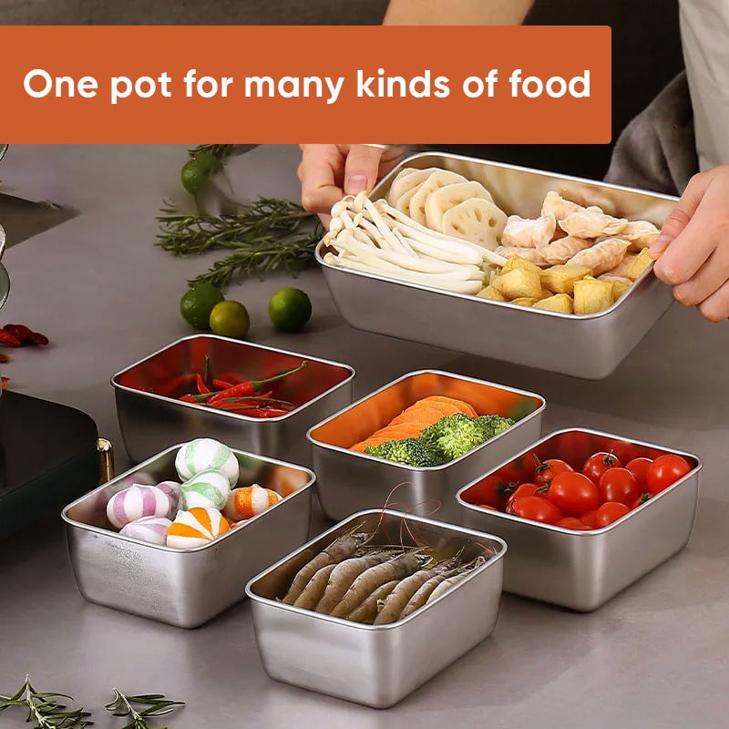 Skanto | Boîte de Rangement Alimentaire en Acier Inoxydable avec Couvercle, Boîte à Lunch, Boîte de Rangement pour Snacks