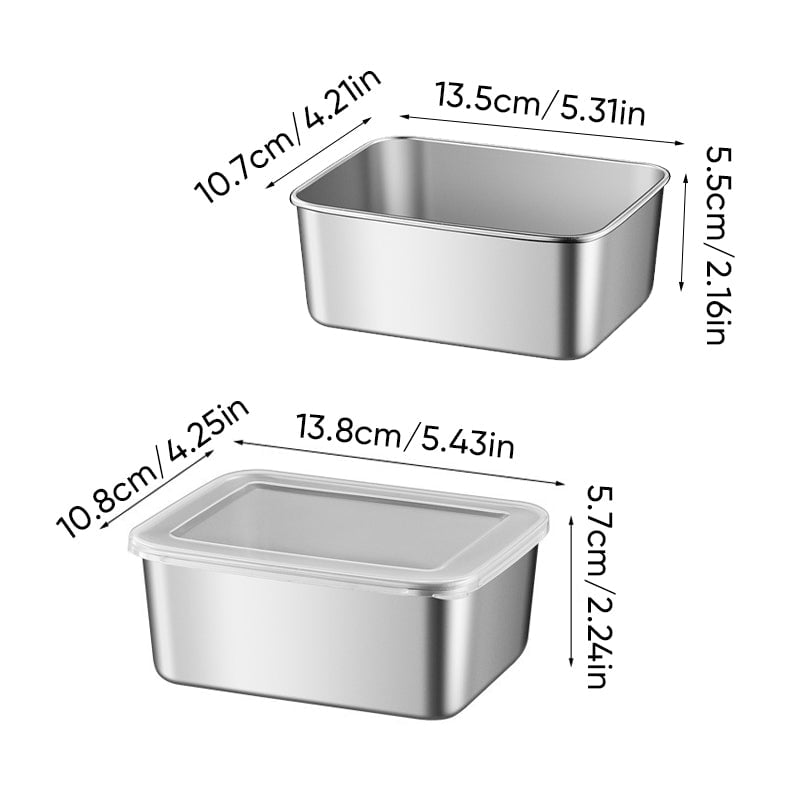 Skanto | Boîte de Rangement Alimentaire en Acier Inoxydable avec Couvercle, Boîte à Lunch, Boîte de Rangement pour Snacks