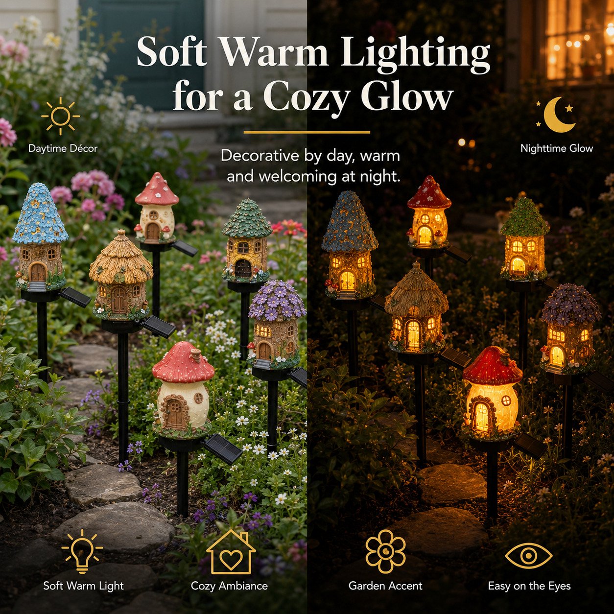 MUSHLUNA – Lampe de jardin champignon solaire pour une décoration extérieure enchanteresse