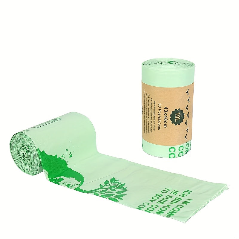 ECOBINZ - Sacs à déchets alimentaires compostables extra épais 6L/8L/10L/30L 3 Gallons, rouleau de 50/25 pièces