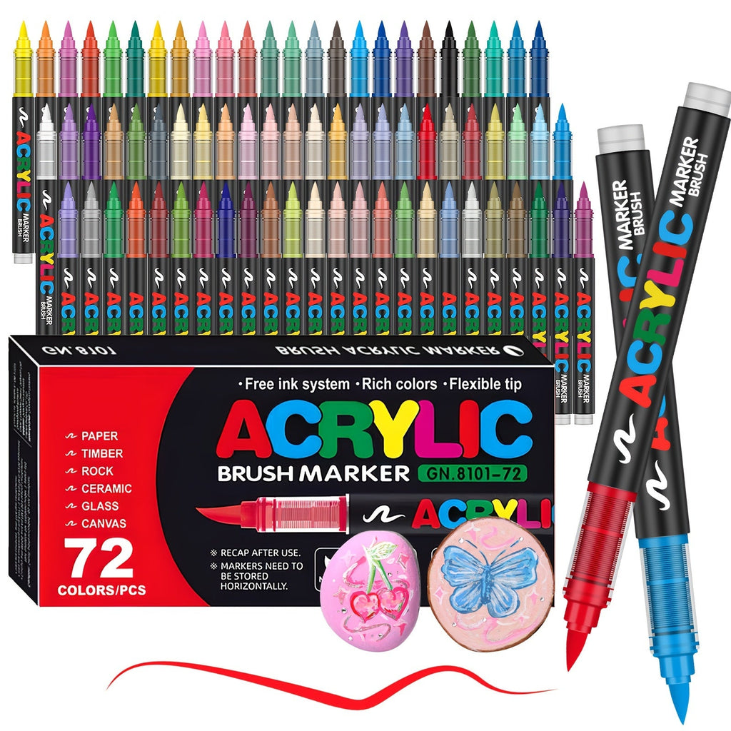 72 Marqueurs de Peinture Acrylique – Parfaits pour la Peinture Créative sur Divers Surfaces