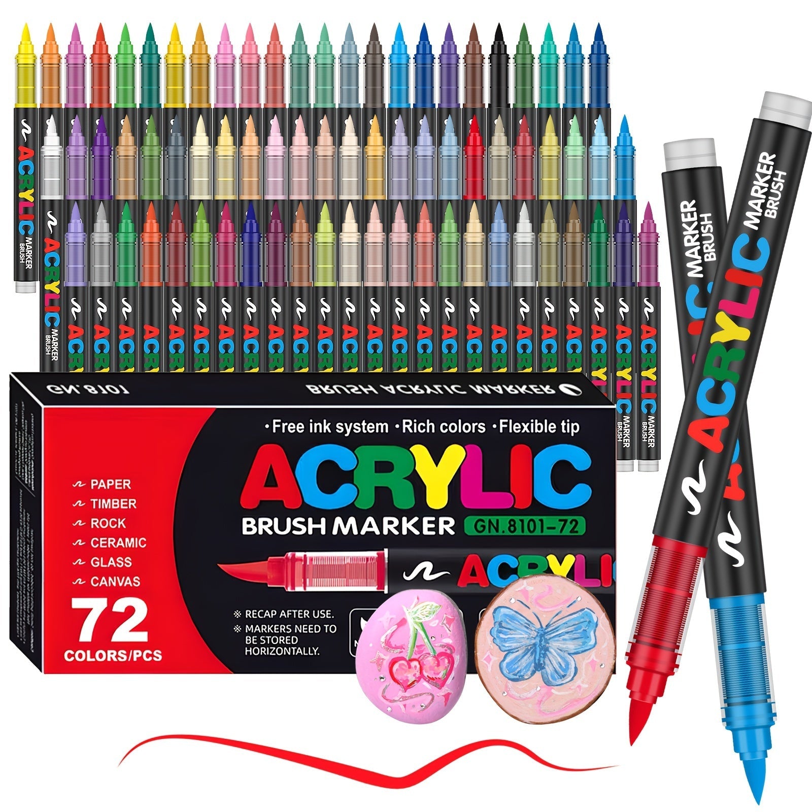 72 Marqueurs de Peinture Acrylique – Parfaits pour la Peinture Créative sur Divers Surfaces