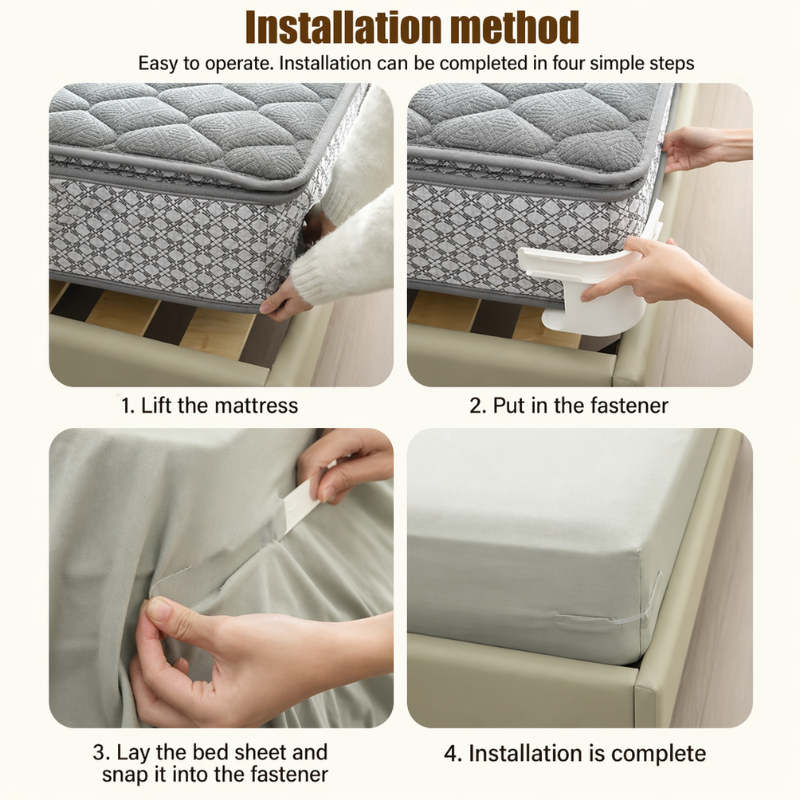 Lot d’attaches pour drap-housse – maintien sans plis