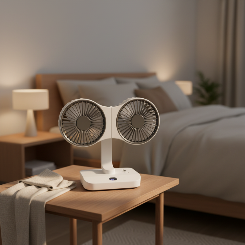 Ventilateur Double Tête Rechargeable et Réglable