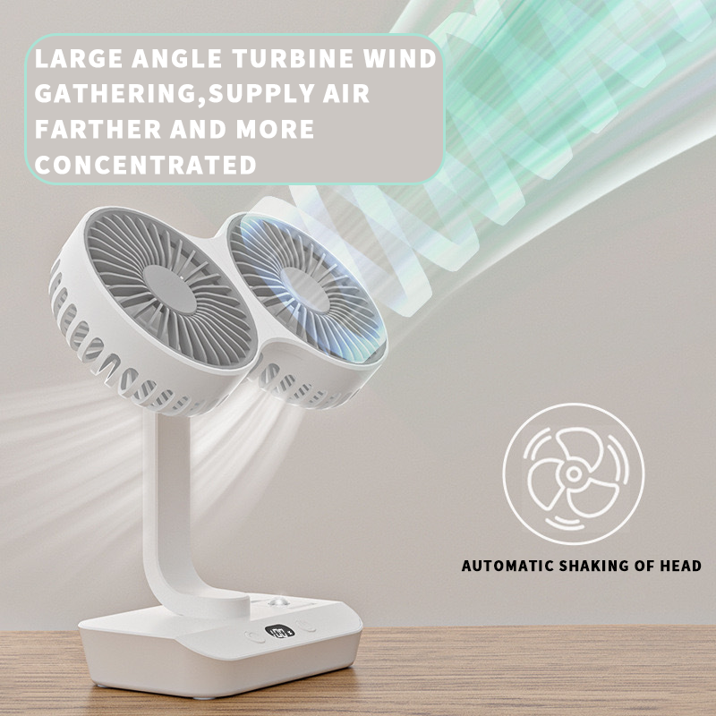 Ventilateur Double Tête Rechargeable et Réglable
